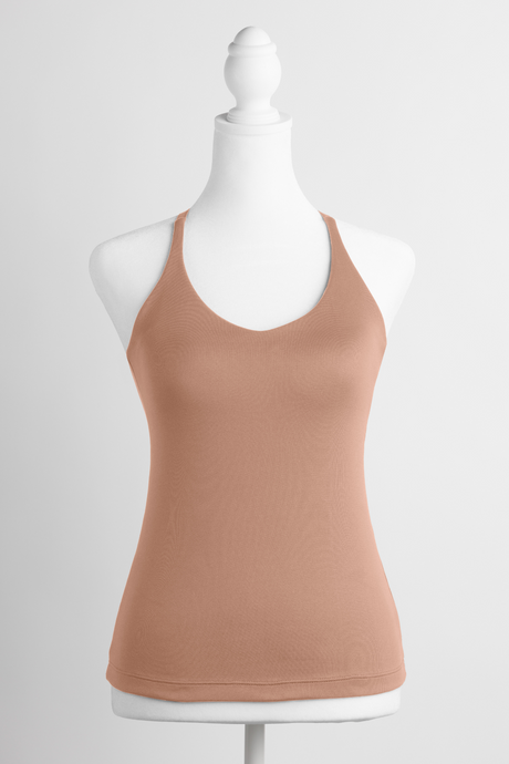 Comfyist Cami - Camisole Top with Sewn-In Bra Cups  Front View- Mellow Rose