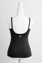 Load image into Gallery viewer, Comfyist Cami - Camisole Top with Sewn-In Bra Cups - Black - Straight Style Straps
