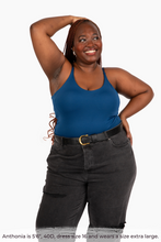 Load image into Gallery viewer, Size extra large model wearing Nightfall Blue COMFYIST camisole top front view - COMFYIST CAMI
